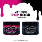 Attitude Hair Dye Semi permanente haarverf POP ROCK Duo Combi set 2 potjes haarverf Zwart/Roze