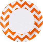 feestborden Waves 22,8 cm 8 stuks oranje