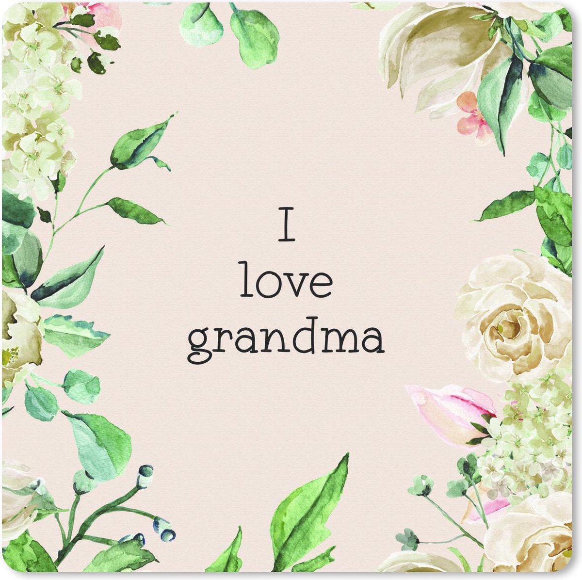Muismat 20x20 cm - Mousepad Quotes - I love grandma - Spreuken - Oma - Muismatten