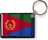 Sleutelhanger - De vlag van Eritrea op een zwarte achtergrond - Uitdeelcadeautjes - Plastic