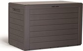 Kussenbox - Zinaps Plastic Opbergdoos Kussenbox Tuing Box Wood Look for Stoffering Plastic Waterdichte Mocha 190 Liter -  (WK 02124)