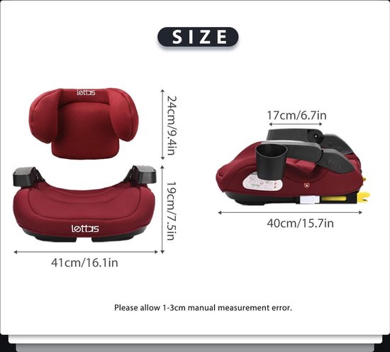 Stoelverhoger Voor Auto - Zinaps children's Booster Seat, Lumbale Kussen Kind Autostoel met Isofix Groep 3 (22-36 kg / 6-12 jaar) ECE R44 / 04 blauw -  (WK 02124) - Deluxe HB