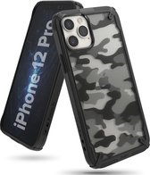 Ringke Fusion Design Backcase hoesje iPhone 12 Pro Max Zwart Camo