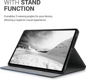 kwmobile hoes geschikt voor Samsung Galaxy Tab S8 / Galaxy Tab S7 - Slanke tablethoes met standaard - Tablet cover in donkerblauw / zwart