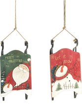 Versiering DKD Home Decor Kerstmis Hout (2 pcs) (22 x 10 x 44 cm)