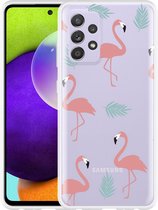 Hoesje Geschikt voor Samsung Galaxy A52s Flamingo Pattern