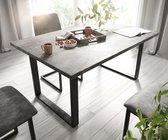 Eettafel  Adesso betonlook 140x90 slipframe zwart