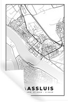 Stickers Stickers muraux - Carte - Maassluis - Zwart - Wit - 80x120 cm - Feuille adhésive