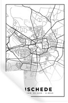 Stickers muraux - Film autocollant - Carte - Enschede - Zwart - Wit - 40x60 cm - Film adhésif - Stickers muraux Chambre d'enfant - Papier peint autocollant