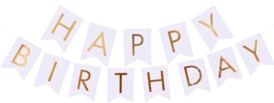 Werkelijk Vaag Tram Happy Birthday Slinger Verjaardag Versiering Feest Versiering Verjaardag  Slingers Wit... | bol.com