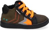 BunniesJR 221663-569 Jongens Hoge Sneakers - Groen/Oranje - Leer - Veters