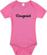 Deugniet tekst baby rompertje roze meisjes - Kraamcadeau - Babykleding 80 (9-12 maanden)