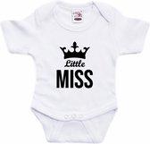 Little miss tekst baby rompertje wit meisjes - Kraamcadeau - Babykleding 68 (4-6 maanden)