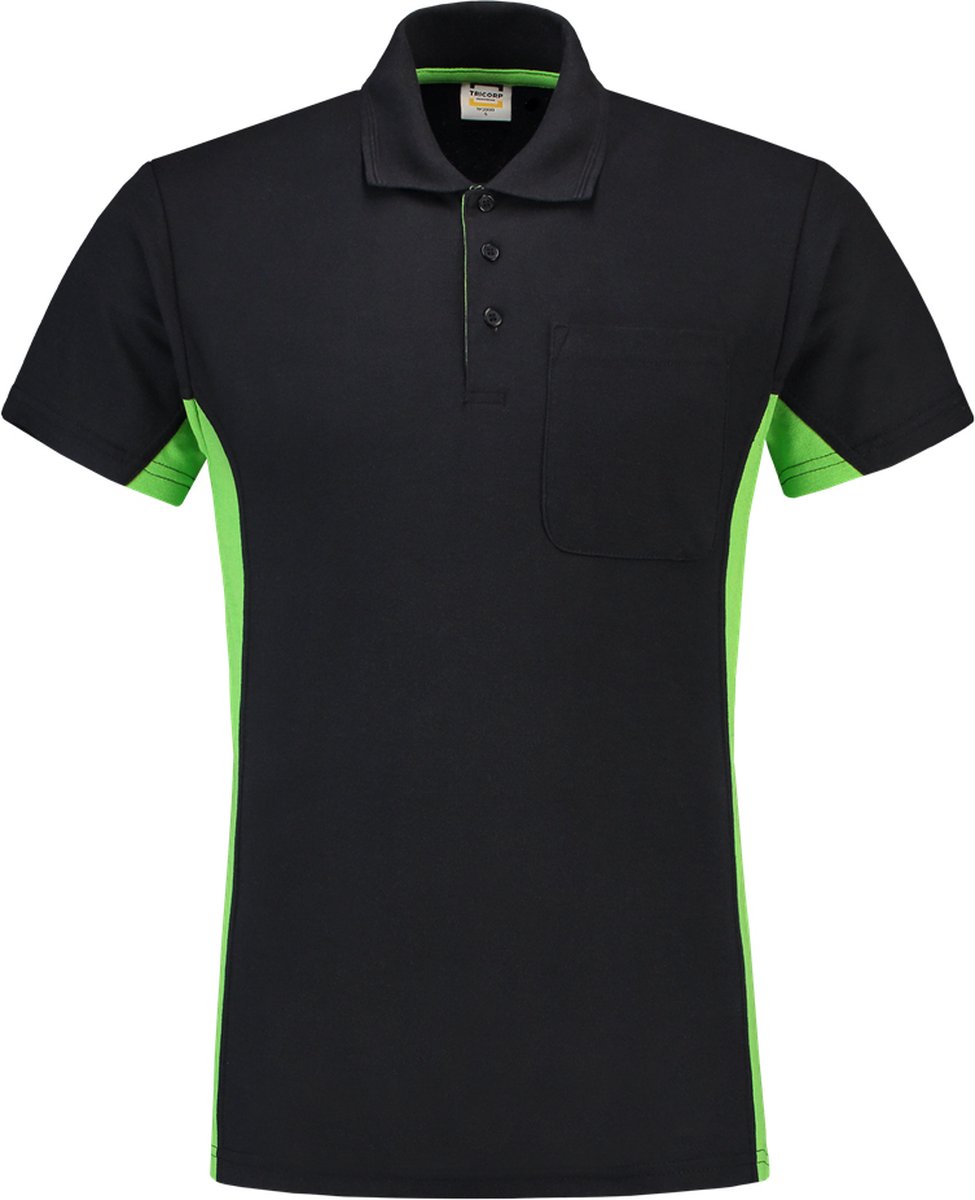 Tricorp Poloshirt Bi-Color - Workwear - 202002 - Navy-Limoengroen - maat M