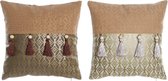 Kussen DKD Home Decor Franjes Polyester Gouden (2 pcs) (45 x 10 x 45 cm)