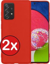 Samsung A52s Hoesje 5G Siliconen Case Back Cover Hoes - Samsung Galaxy A52s Hoesje Cover Hoes Siliconen - Rood - 2 PACK
