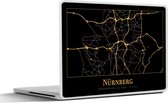 Laptop sticker - 10.1 inch - Kaart - Nürnberg - Duitsland - Goud - Zwart - 25x18cm - Laptopstickers - Laptop skin - Cover