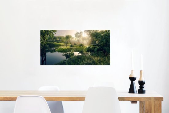 Décoration murale Métal - Aluminium - 3D - Forêt - Arbres - 80x40 cm