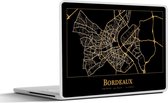 Laptop sticker - 14 inch - Kaart - Bordeaux - Luxe - Goud - Zwart - 32x5x23x5cm - Laptopstickers - Laptop skin - Cover