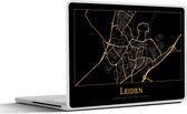 Laptop sticker - 14 inch - Kaart - Leiden - Luxe - Goud - Zwart - 32x5x23x5cm - Laptopstickers - Laptop skin - Cover