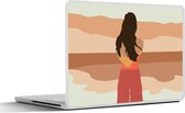 Laptop sticker - 10.1 inch - Vrouw - Kleding - Strand - Zomer - 25x18cm - Laptopstickers - Laptop skin - Cover