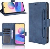 Voor Xiaomi Redmi Note 10 5G Huid Voelen Kalf Patroon Horizontale Flip Lederen Case met Houder & Kaartsleuven & Fotolijst (Blauw)