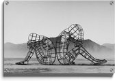 Walljar - Burning Man - Muurdecoratie - Plexiglas schilderij