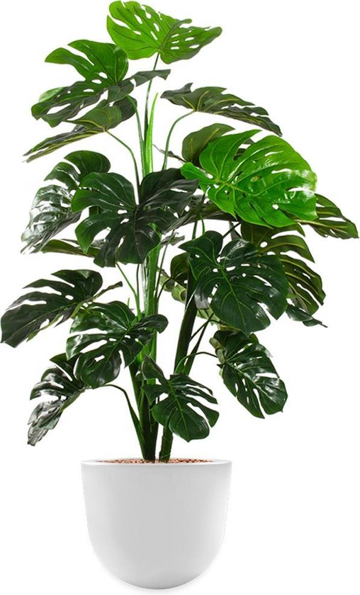 HTT - Kunstplant Monstera in Eggy wit H130 cm