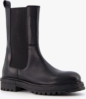 Groot leren meisjes chelsea boots - Zwart - Maat 37