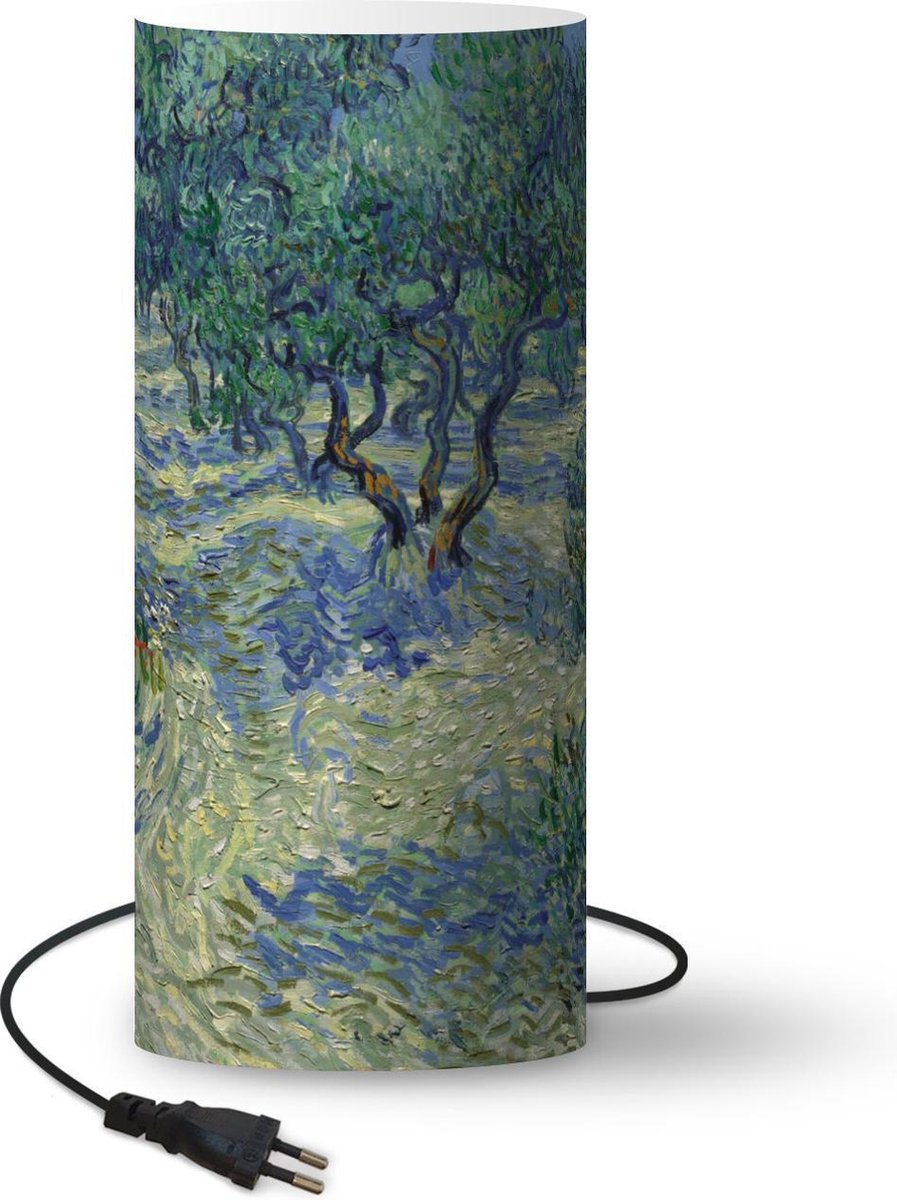 Lamp - Nachtlampje - Tafellamp slaapkamer - De Olijfgaard - Vincent van Gogh - 33 cm hoog - Ø14.3 cm - Inclusief LED lamp