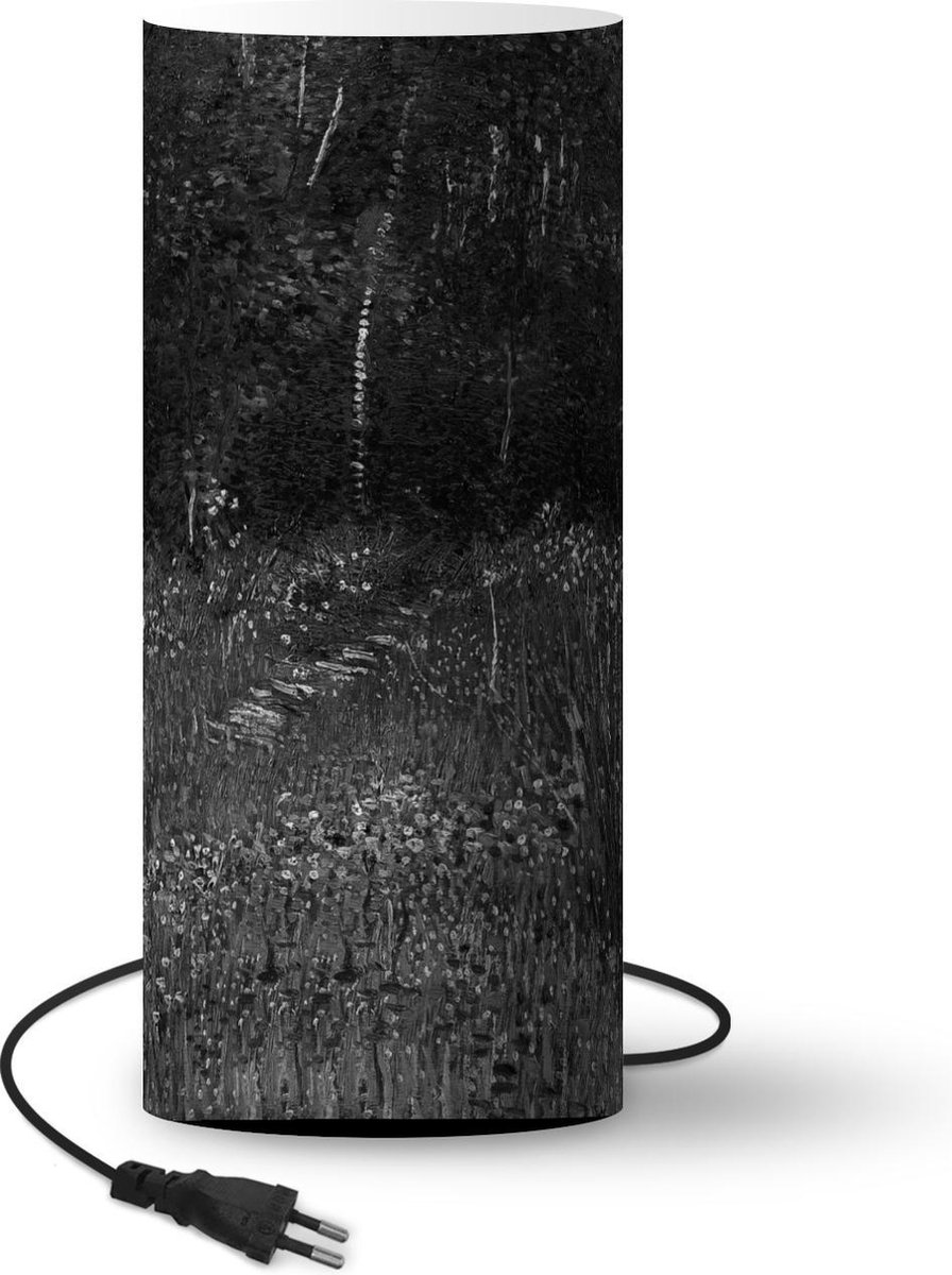 Lamp - Nachtlampje - Tafellamp slaapkamer - Asnières - Vincent van Gogh - Zwart - Wit - 70 cm hoog - Ø29.6 cm - Inclusief LED lamp
