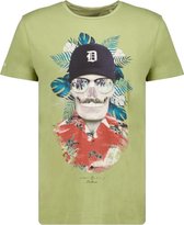 DEELUXE T-shirt met skull foto DOBY Olive