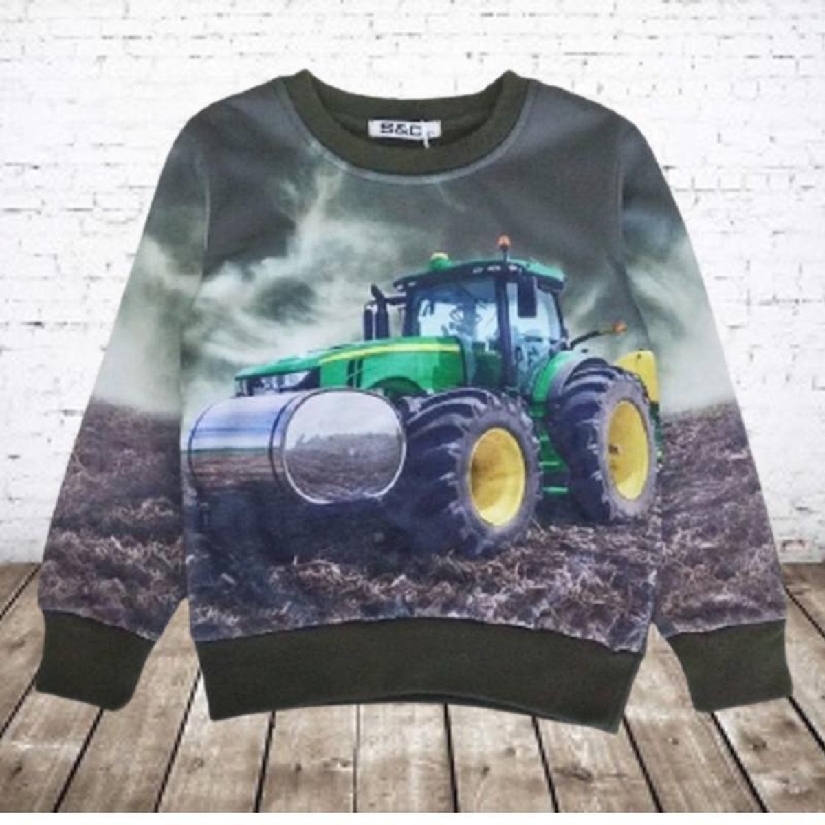 Stoere jongens trui met JD Trekker h138A -s&C-86/92-Trui jongens