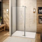 Inloopdouche 30cm met 30cm Flipper Panel,8mm NANO veiligheidsglas,200cm hoog