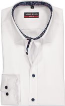 MARVELIS body fit overhemd - wit (contrast) - Strijkvriendelijk - Boordmaat: 44
