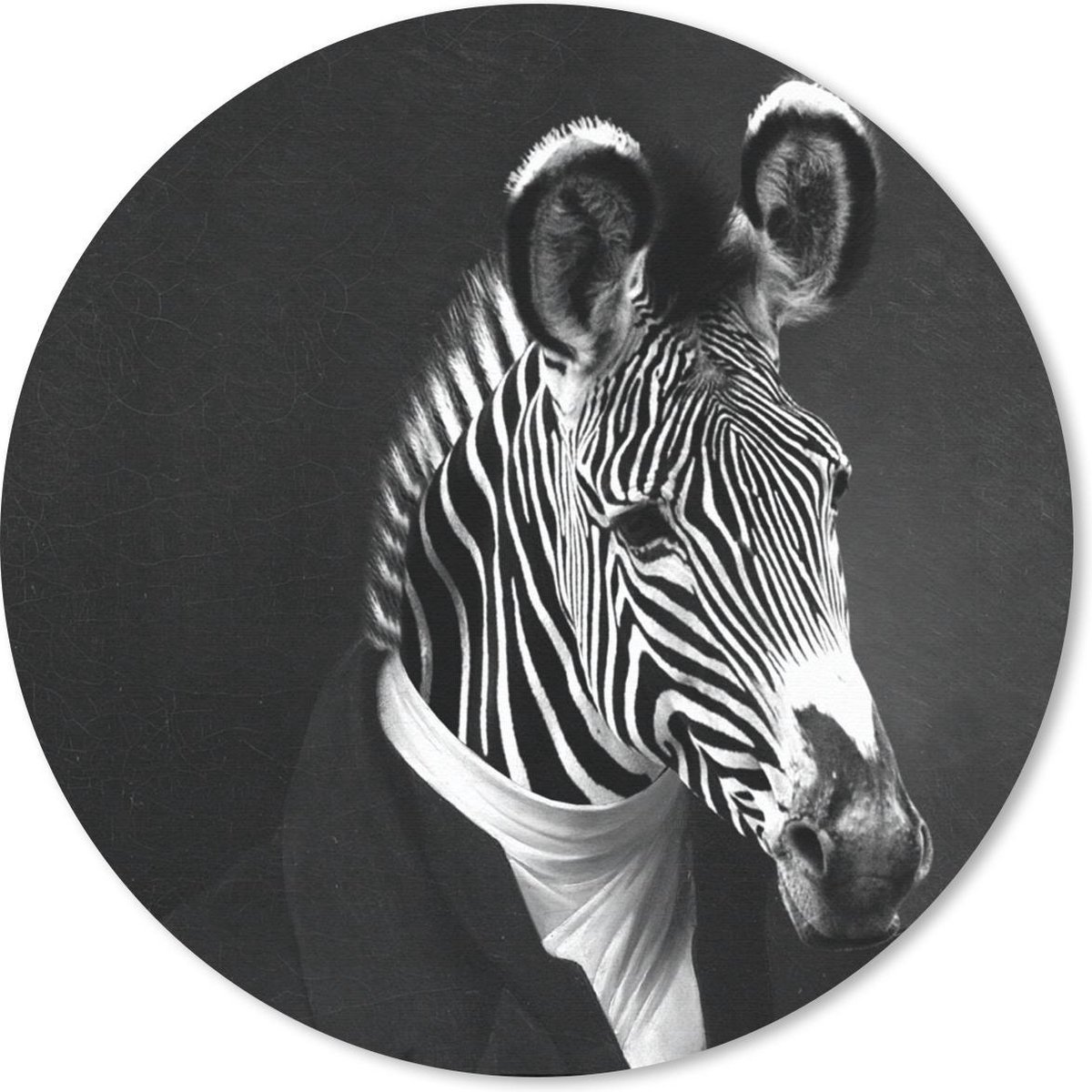 Muismat rond 40x40 cm - Mousepad Schilderij - Zebra - Zwart - Wit - Ronde muismatten