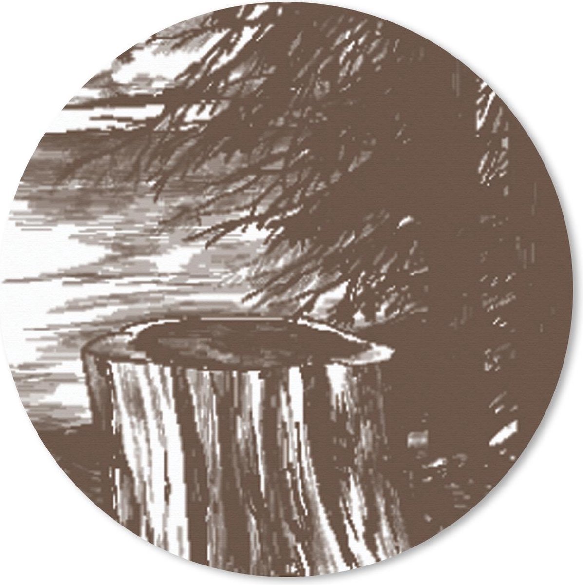 Muismat rond 40x40 cm - Mousepad Boom - Zee - Illustratie - Ronde muismatten