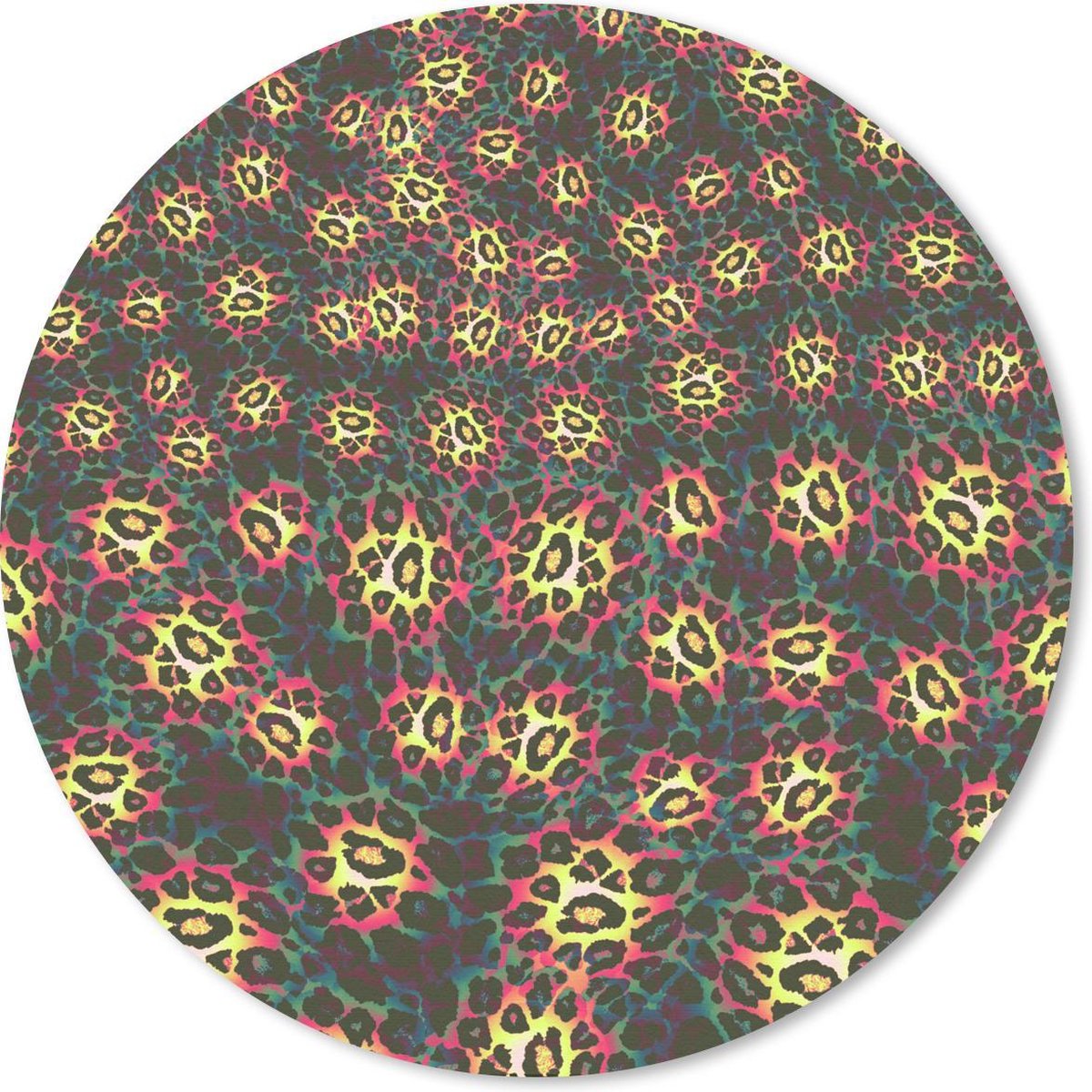 Muismat rond 50x50 cm - Mousepad Luipaard - Patronen - Kleurrijk - Ronde muismatten