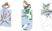 Moses Magnetische Boekenleggers Wintervogels 6 Cm 3 Stuks
