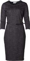 Dames milano jurk zwart/groen/wit, 3/4e mouw - lang | Maat XL