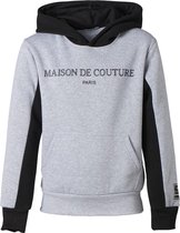 Jongens trui hoodie grijs/zwart  'Maison de Couture' | Maat 140/ 10Y