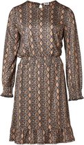 Dames jurk slangenprint bruin/marine | Maat M