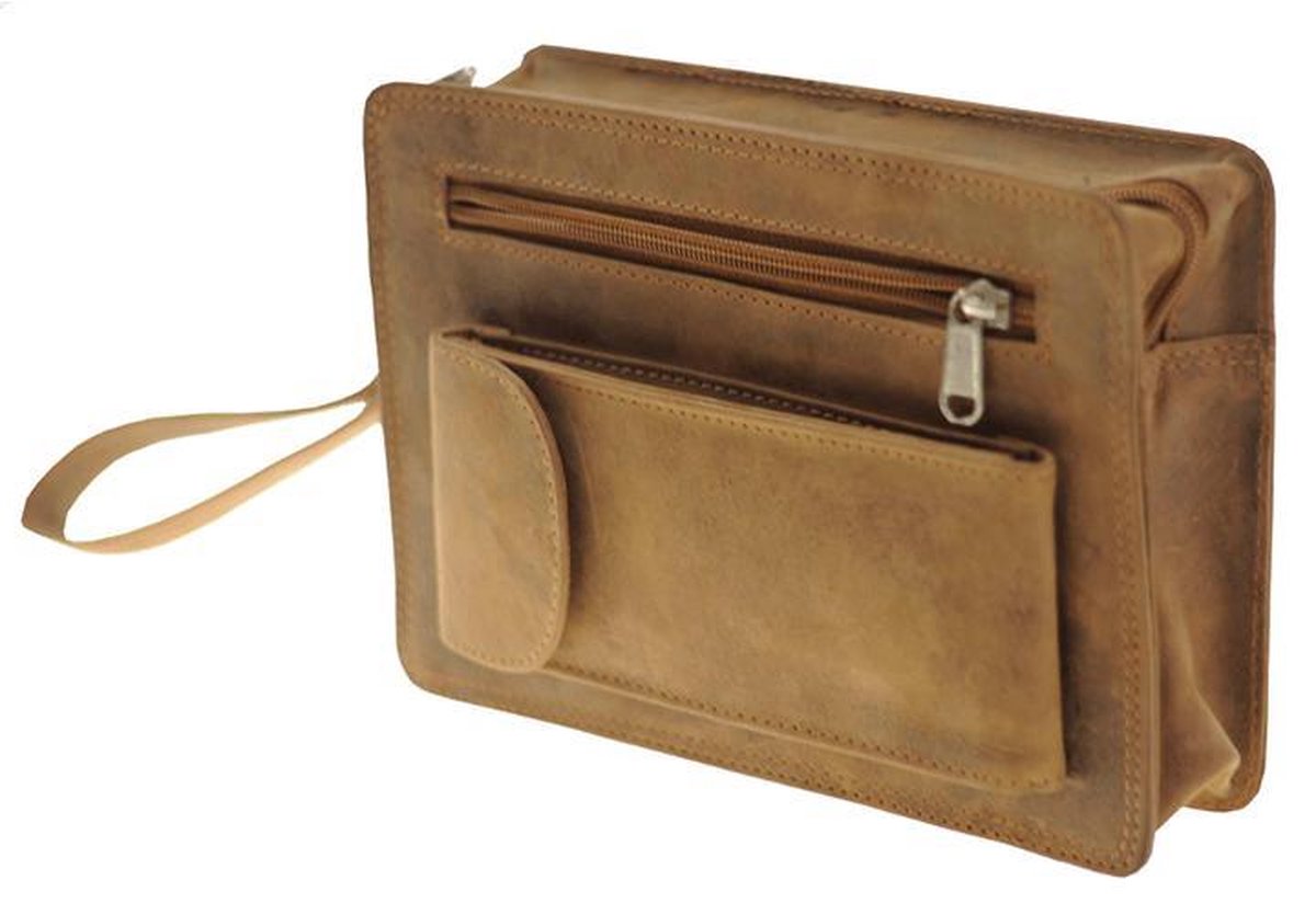 New Bags Leather - HT-103 - Polstas- Schoudertas - Unisex - Echt Leder - Zwart