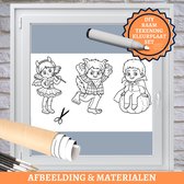 Art4Window Raamtekening Kleurplaat Set | "Halloween Knipfiguren1" | hxb 165x106cm | Raamdecoratie | Creatief Schilderen | Decoratie Halloween | Raamschildering Raamstickers Raamver