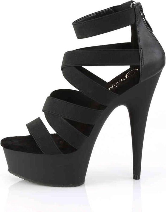 Sandale Pleaser avec bride à la cheville -39 Chaussures- DELIGHT-659 US 9 Zwart