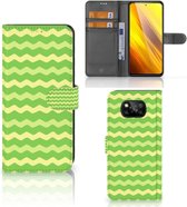 Telefoonhoesje Xiaomi Poco X3 | Poco X3 Pro Book Case Waves Green