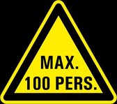 Waarschuwingssticker max. 100 personen 50 mm - 10 stuks per kaart