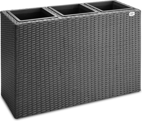 Casaria Staande Plantenbak – met Waterafvoer 83x30,5x60cm - Zwart