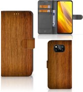 Telefoonhoesje Xiaomi Poco X3 | Poco X3 Pro Wallet Book Case Donker Hout