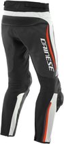 Dainese Alpha Perf. Black Black White Leather Motorcycle Pants 56